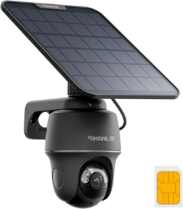 Reolink 4K 4G LTE Überwachungskamera Aussen mit SIM Karte Ohne WLAN, 355°&140° PTZ Solar Kamera Outdoor mit 8MP Farbnachtsicht, 32GB microSD-Karte, Go PT Ultra (Grau) +Solarpanel
