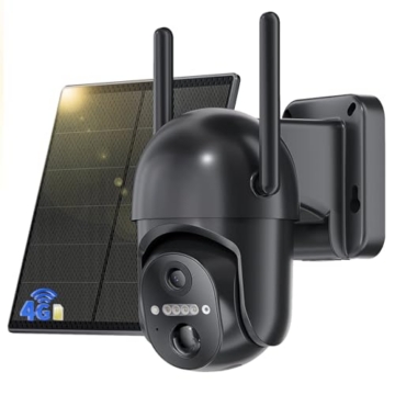 NUASI 4G LTE Überwachungskamera Aussen Akku mit SIM Karte, 2K Kabellos Solar PTZ IP Kamera Outdoor Ohne WLAN, Farb-Nachtsicht, 355°/100° Schwenkbar, PIR Erkennung, 2-Wege-Audio, IP66 Wasserdicht - 1