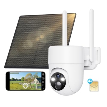 SEHMUA 3G/4G LTE Überwachungskamera Aussen mit SIM Karte, Solar IP Kamera ohne WLAN mit präziser Personenerkennung, 2K-Auflösung, benutzerdefinierte Alarmzonen, Scharfe Farbnachtsicht, IP66 - 1