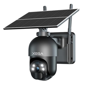 Xega 3G/4G LTE Überwachungskamera Aussen mit SIM Karte Kabellos Solar PTZ IP Kamera Outdoor mit 2K Farb-Nachtsicht 355°/95° Schwenkbar TF-Kartenslot PIR Erkennung 2-Wege-Audio IP66 Wasserdicht - 1